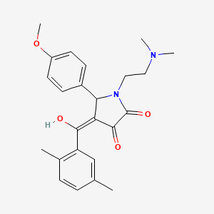 (4E)-1-[2-(dimethylamino)ethyl]-4-[(2,5-dimethylphenyl)-hydroxymethylidene]-5-(4-methoxyphenyl)pyrrolidine-2,3-dione