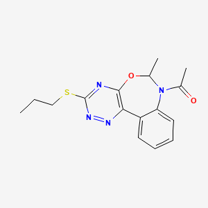 molecular formula C16H18N4O2S B5322373 1-(6-methyl-3-propylsulfanyl-6H-[1,2,4]triazino[5,6-d][3,1]benzoxazepin-7-yl)ethanone 