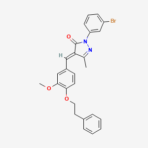 2-(3-bromophenyl)-4-[3-methoxy-4-(2-phenylethoxy)benzylidene]-5-methyl-2,4-dihydro-3H-pyrazol-3-one