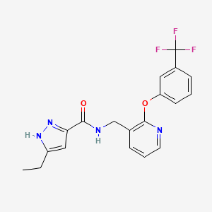 5-ethyl-N-[[2-[3-(trifluoromethyl)phenoxy]pyridin-3-yl]methyl]-1H-pyrazole-3-carboxamide