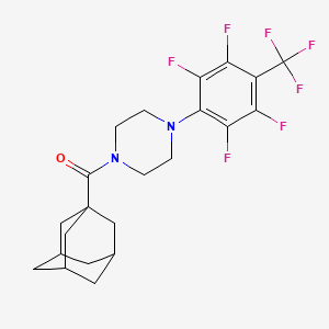 molecular formula C22H23F7N2O B5322420 1-ADAMANTYL{4-[2,3,5,6-TETRAFLUORO-4-(TRIFLUOROMETHYL)PHENYL]PIPERAZINO}METHANONE 