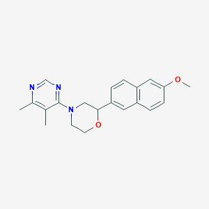 molecular formula C21H23N3O2 B5322430 4-(5,6-dimethylpyrimidin-4-yl)-2-(6-methoxy-2-naphthyl)morpholine 