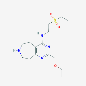 molecular formula C16H28N4O3S B5322439 2-(ethoxymethyl)-N-[2-(isopropylsulfonyl)ethyl]-6,7,8,9-tetrahydro-5H-pyrimido[4,5-d]azepin-4-amine dihydrochloride 