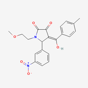 molecular formula C21H20N2O6 B5322452 3-hydroxy-1-(2-methoxyethyl)-4-(4-methylbenzoyl)-5-(3-nitrophenyl)-1,5-dihydro-2H-pyrrol-2-one 