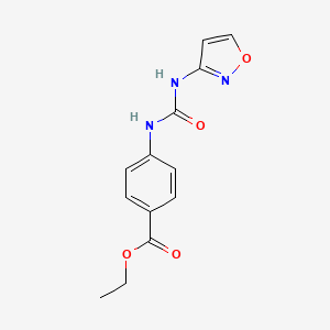 molecular formula C13H13N3O4 B5322471 ethyl 4-{[(3-isoxazolylamino)carbonyl]amino}benzoate 