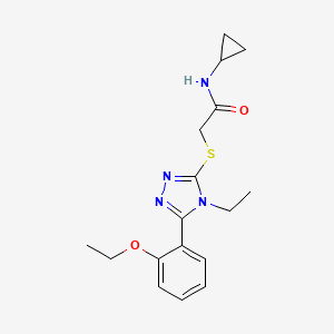 molecular formula C17H22N4O2S B5322475 N-cyclopropyl-2-{[5-(2-ethoxyphenyl)-4-ethyl-4H-1,2,4-triazol-3-yl]sulfanyl}acetamide 