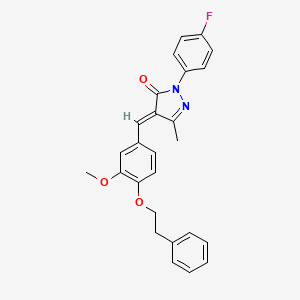 2-(4-fluorophenyl)-4-[3-methoxy-4-(2-phenylethoxy)benzylidene]-5-methyl-2,4-dihydro-3H-pyrazol-3-one