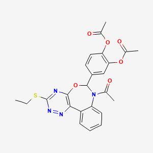 molecular formula C24H22N4O6S B5322505 4-[7-acetyl-3-(ethylthio)-6,7-dihydro[1,2,4]triazino[5,6-d][3,1]benzoxazepin-6-yl]-1,2-phenylene diacetate 