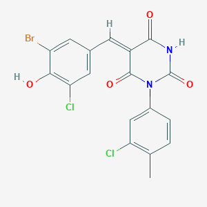 5-(3-bromo-5-chloro-4-hydroxybenzylidene)-1-(3-chloro-4-methylphenyl)-2,4,6(1H,3H,5H)-pyrimidinetrione