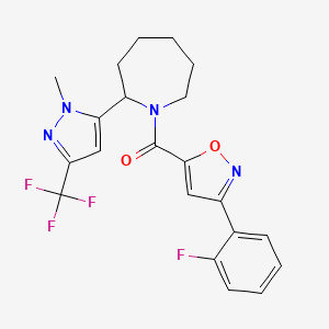 1-{[3-(2-fluorophenyl)-5-isoxazolyl]carbonyl}-2-[1-methyl-3-(trifluoromethyl)-1H-pyrazol-5-yl]azepane