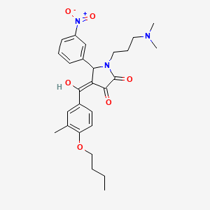 molecular formula C27H33N3O6 B5322538 4-(4-butoxy-3-methylbenzoyl)-1-[3-(dimethylamino)propyl]-3-hydroxy-5-(3-nitrophenyl)-1,5-dihydro-2H-pyrrol-2-one 