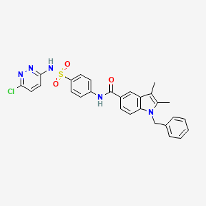 1-benzyl-N-(4-{[(6-chloro-3-pyridazinyl)amino]sulfonyl}phenyl)-2,3-dimethyl-1H-indole-5-carboxamide