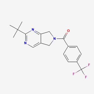 molecular formula C18H18F3N3O B5322546 2-tert-butyl-6-[4-(trifluoromethyl)benzoyl]-6,7-dihydro-5H-pyrrolo[3,4-d]pyrimidine 