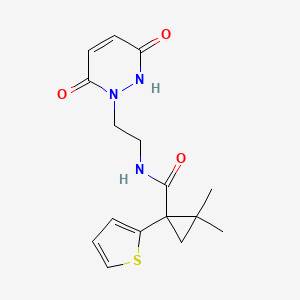 N-[2-(3,6-dioxo-3,6-dihydropyridazin-1(2H)-yl)ethyl]-2,2-dimethyl-1-(2-thienyl)cyclopropanecarboxamide