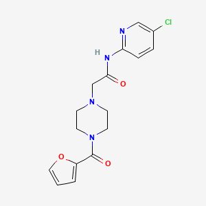 molecular formula C16H17ClN4O3 B5322592 N-(5-chloro-2-pyridinyl)-2-[4-(2-furoyl)-1-piperazinyl]acetamide 