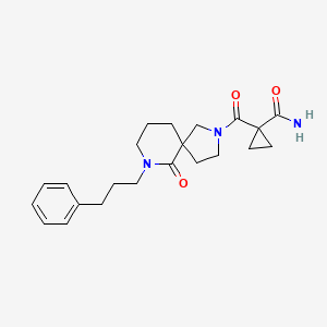 1-{[6-oxo-7-(3-phenylpropyl)-2,7-diazaspiro[4.5]dec-2-yl]carbonyl}cyclopropanecarboxamide