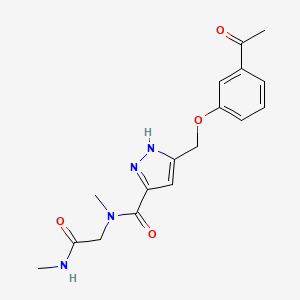 5-[(3-acetylphenoxy)methyl]-N-methyl-N-[2-(methylamino)-2-oxoethyl]-1H-pyrazole-3-carboxamide