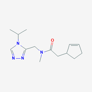 2-cyclopent-2-en-1-yl-N-[(4-isopropyl-4H-1,2,4-triazol-3-yl)methyl]-N-methylacetamide