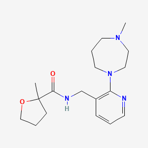 molecular formula C18H28N4O2 B5322682 2-methyl-N-{[2-(4-methyl-1,4-diazepan-1-yl)pyridin-3-yl]methyl}tetrahydrofuran-2-carboxamide 