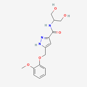 N-[2-hydroxy-1-(hydroxymethyl)ethyl]-5-[(2-methoxyphenoxy)methyl]-1H-pyrazole-3-carboxamide