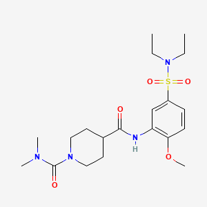 molecular formula C20H32N4O5S B5322713 N~4~-{5-[(diethylamino)sulfonyl]-2-methoxyphenyl}-N~1~,N~1~-dimethyl-1,4-piperidinedicarboxamide 