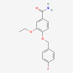 molecular formula C16H16FNO3 B5322721 3-ethoxy-4-[(4-fluorobenzyl)oxy]benzamide 