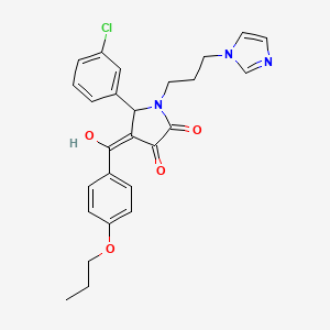 molecular formula C26H26ClN3O4 B5322741 5-(3-chlorophenyl)-3-hydroxy-1-[3-(1H-imidazol-1-yl)propyl]-4-(4-propoxybenzoyl)-1,5-dihydro-2H-pyrrol-2-one 