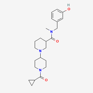 molecular formula C23H33N3O3 B5322752 1'-(cyclopropylcarbonyl)-N-(3-hydroxybenzyl)-N-methyl-1,4'-bipiperidine-3-carboxamide 