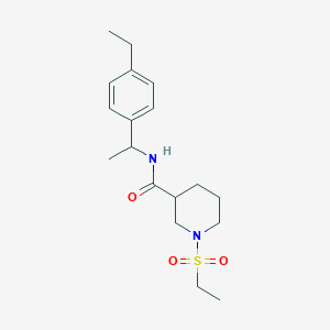 molecular formula C18H28N2O3S B5322755 N-[1-(4-ethylphenyl)ethyl]-1-(ethylsulfonyl)-3-piperidinecarboxamide 