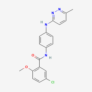 molecular formula C19H17ClN4O2 B5322760 5-chloro-2-methoxy-N-{4-[(6-methyl-3-pyridazinyl)amino]phenyl}benzamide 