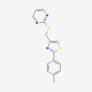 [2-(4-METHYLPHENYL)-1,3-THIAZOL-4-YL]METHYL (2-PYRIMIDINYL) SULFIDE