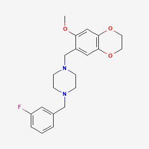 1-(3-fluorobenzyl)-4-[(7-methoxy-2,3-dihydro-1,4-benzodioxin-6-yl)methyl]piperazine