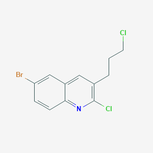 molecular formula C12H10BrCl2N B053228 6-Bromo-2-chloro-3-(3-chloropropyl)quinoline CAS No. 612494-85-6