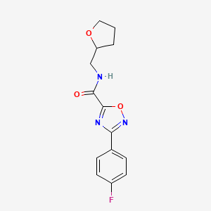 molecular formula C14H14FN3O3 B5322813 3-(4-fluorophenyl)-N-(tetrahydro-2-furanylmethyl)-1,2,4-oxadiazole-5-carboxamide 