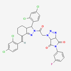 1-(2-{3-(2,4-DICHLOROPHENYL)-7-[(E)-1-(2,4-DICHLOROPHENYL)METHYLIDENE]-3,3A,4,5,6,7-HEXAHYDRO-2H-INDAZOL-2-YL}-2-OXOETHYL)-5-(3-FLUOROPHENYL)-3A,6A-DIHYDROPYRROLO[3,4-D][1,2,3]TRIAZOLE-4,6(1H,5H)-DION