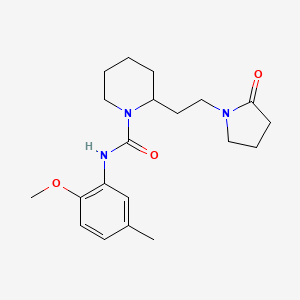 molecular formula C20H29N3O3 B5322830 N-(2-methoxy-5-methylphenyl)-2-[2-(2-oxo-1-pyrrolidinyl)ethyl]-1-piperidinecarboxamide 