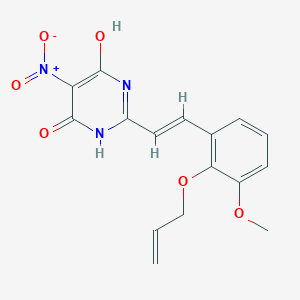 molecular formula C16H15N3O6 B5322846 2-{2-[2-(allyloxy)-3-methoxyphenyl]vinyl}-6-hydroxy-5-nitro-4(3H)-pyrimidinone 