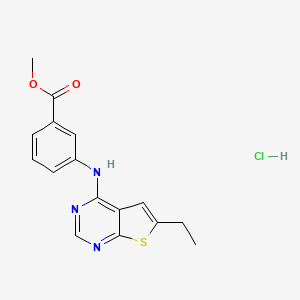 molecular formula C16H16ClN3O2S B5322864 methyl 3-[(6-ethylthieno[2,3-d]pyrimidin-4-yl)amino]benzoate hydrochloride 