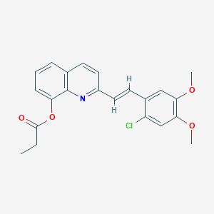 molecular formula C22H20ClNO4 B5322867 2-[2-(2-chloro-4,5-dimethoxyphenyl)vinyl]-8-quinolinyl propionate 