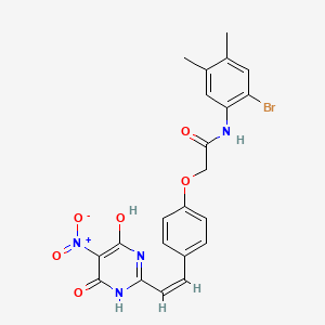 N-(2-bromo-4,5-dimethylphenyl)-2-{4-[2-(4-hydroxy-5-nitro-6-oxo-1,6-dihydro-2-pyrimidinyl)vinyl]phenoxy}acetamide