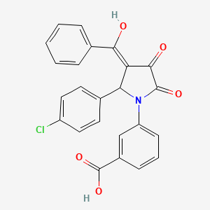 molecular formula C24H16ClNO5 B5322913 3-[3-benzoyl-2-(4-chlorophenyl)-4-hydroxy-5-oxo-2,5-dihydro-1H-pyrrol-1-yl]benzoic acid 