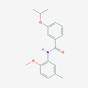 molecular formula C18H21NO3 B5322939 3-isopropoxy-N-(2-methoxy-5-methylphenyl)benzamide 