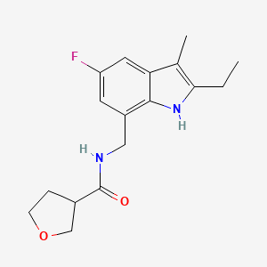 N-[(2-ethyl-5-fluoro-3-methyl-1H-indol-7-yl)methyl]tetrahydrofuran-3-carboxamide