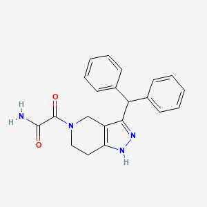 2-[3-(diphenylmethyl)-1,4,6,7-tetrahydro-5H-pyrazolo[4,3-c]pyridin-5-yl]-2-oxoacetamide