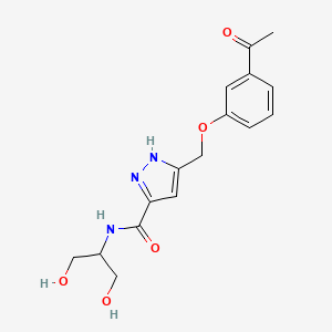 molecular formula C16H19N3O5 B5323033 5-[(3-acetylphenoxy)methyl]-N-[2-hydroxy-1-(hydroxymethyl)ethyl]-1H-pyrazole-3-carboxamide 