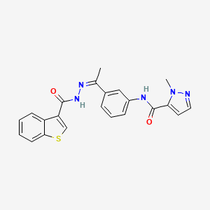 molecular formula C22H19N5O2S B5323058 N-{3-[N-(1-benzothien-3-ylcarbonyl)ethanehydrazonoyl]phenyl}-1-methyl-1H-pyrazole-5-carboxamide 