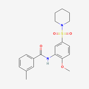 N-[2-methoxy-5-(1-piperidinylsulfonyl)phenyl]-3-methylbenzamide