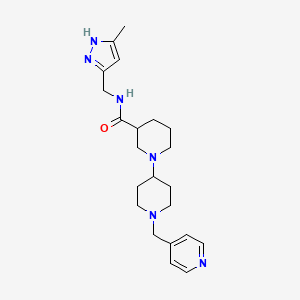 molecular formula C22H32N6O B5323070 N-[(5-methyl-1H-pyrazol-3-yl)methyl]-1'-(pyridin-4-ylmethyl)-1,4'-bipiperidine-3-carboxamide 