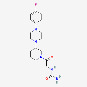 molecular formula C18H26FN5O2 B5323072 N-(2-{3-[4-(4-fluorophenyl)-1-piperazinyl]-1-piperidinyl}-2-oxoethyl)urea 