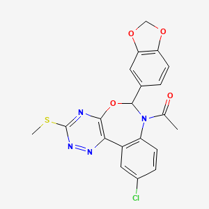 7-acetyl-6-(1,3-benzodioxol-5-yl)-10-chloro-3-(methylthio)-6,7-dihydro[1,2,4]triazino[5,6-d][3,1]benzoxazepine